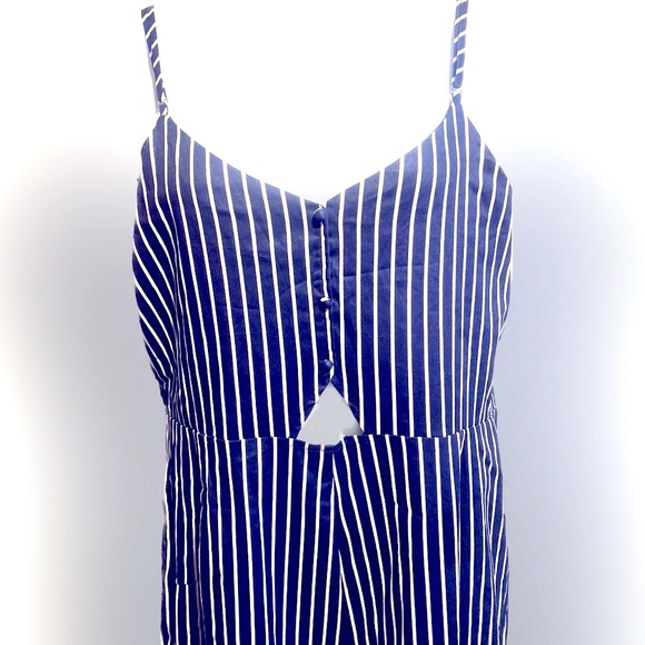Jumper pantsuit navy/white nautical tag 3X/fit 2X new w/tags NWT peekaboo panel - Picture 2 of 10